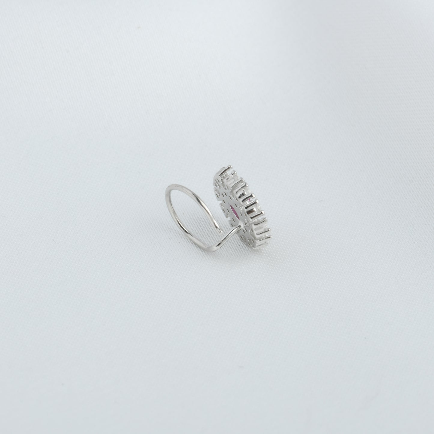 Rose Radiance Silver Nose Pin