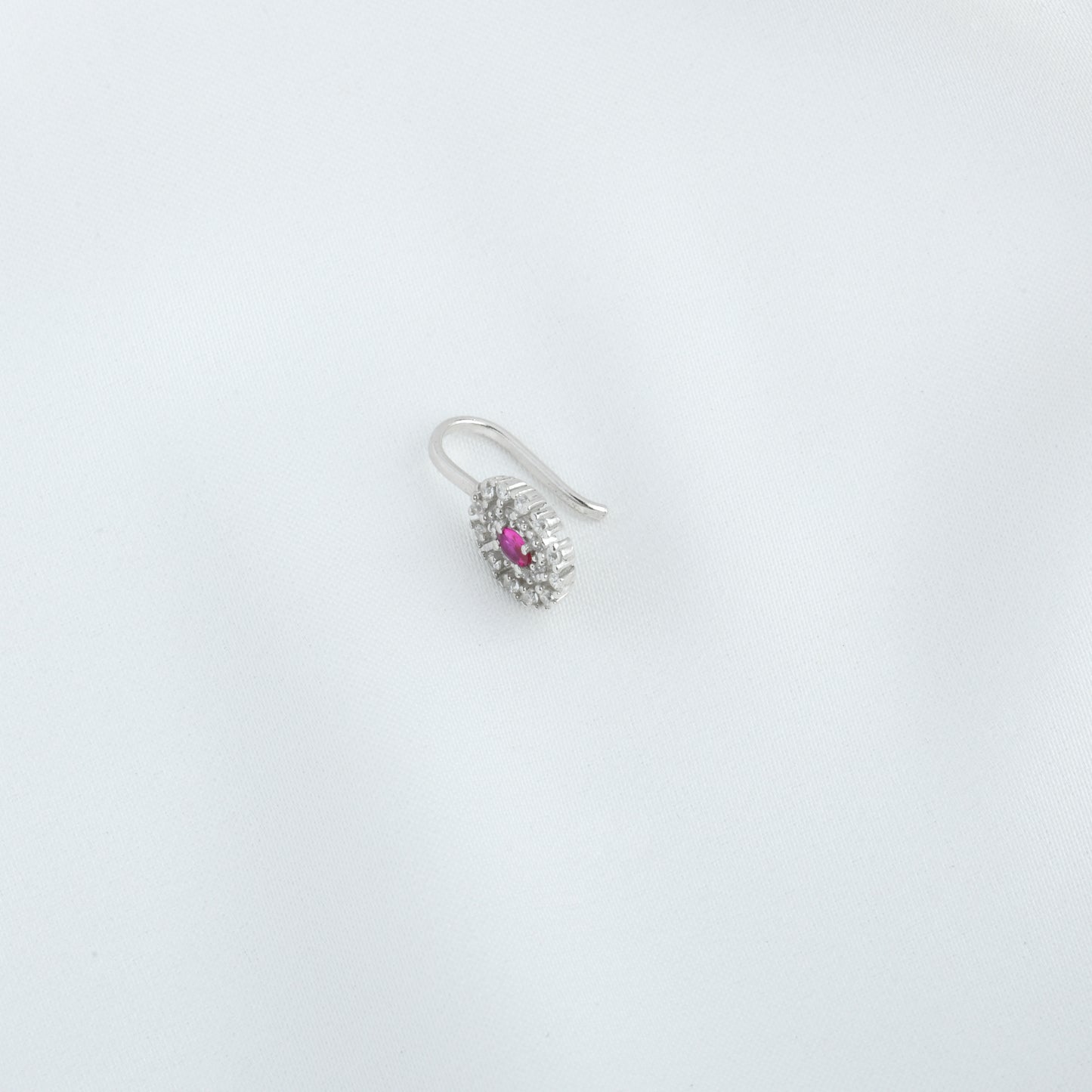 Rose Radiance Silver Nose Pin