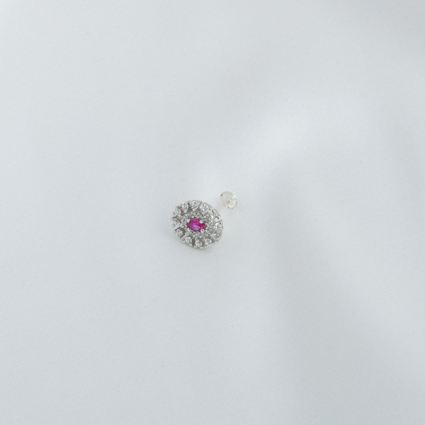 Rose Radiance Silver Nose Pin