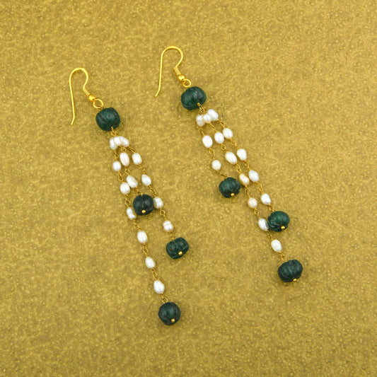 Serene Green Mist Pearl Earrings