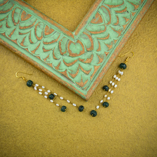Serene Green Mist Pearl Earrings