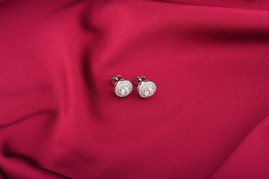 Victorian Style Round Solitaire Studs