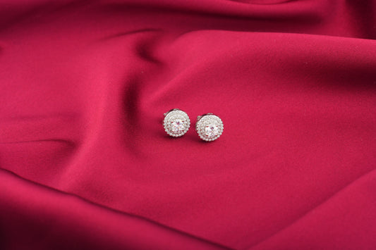 Victorian Style Round Solitaire Studs