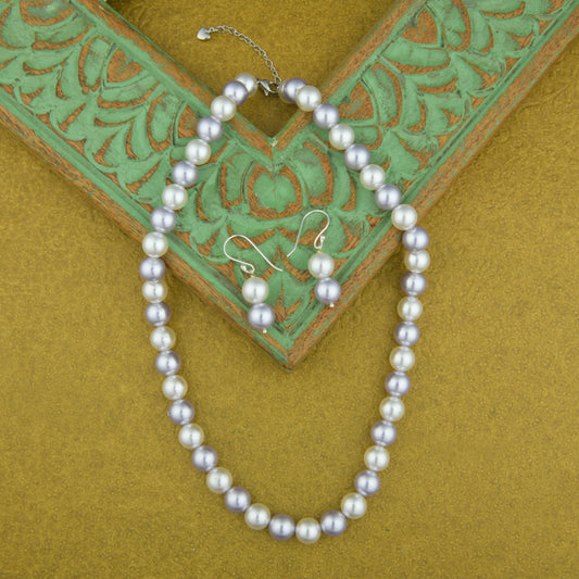 Lavender Romance Pearl Necklace Set