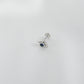 Trikone Blue CZ Silver Nose Pin