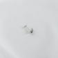 Trikone Blue CZ Silver Nose Pin