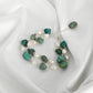 Turquoise Tumbles And Pearl Double Line Bracelet