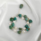 Turquoise Tumbles And Pearl Double Line Bracelet