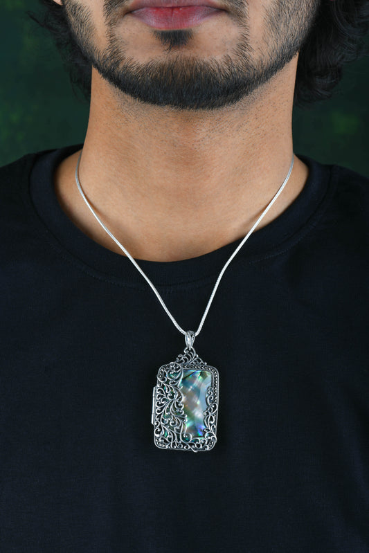 Abalone Silver Artistic Men Pendant