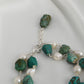 Turquoise Tumbles And Pearl Double Line Bracelet
