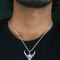 Mighty Bull Turquoise And Silver Men Pendant