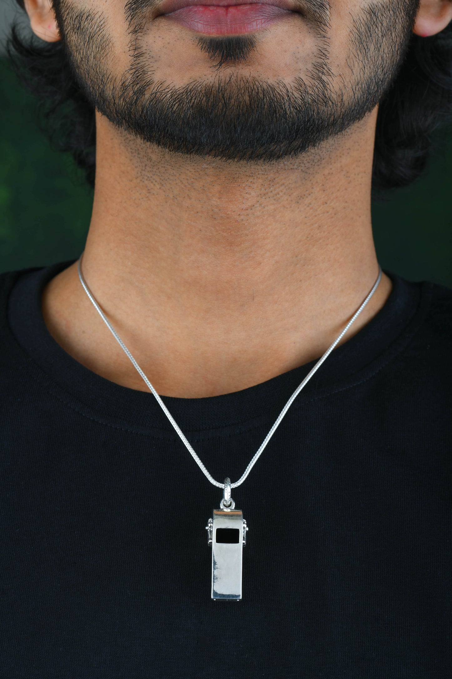 Silver Emergency Whistle Pendant