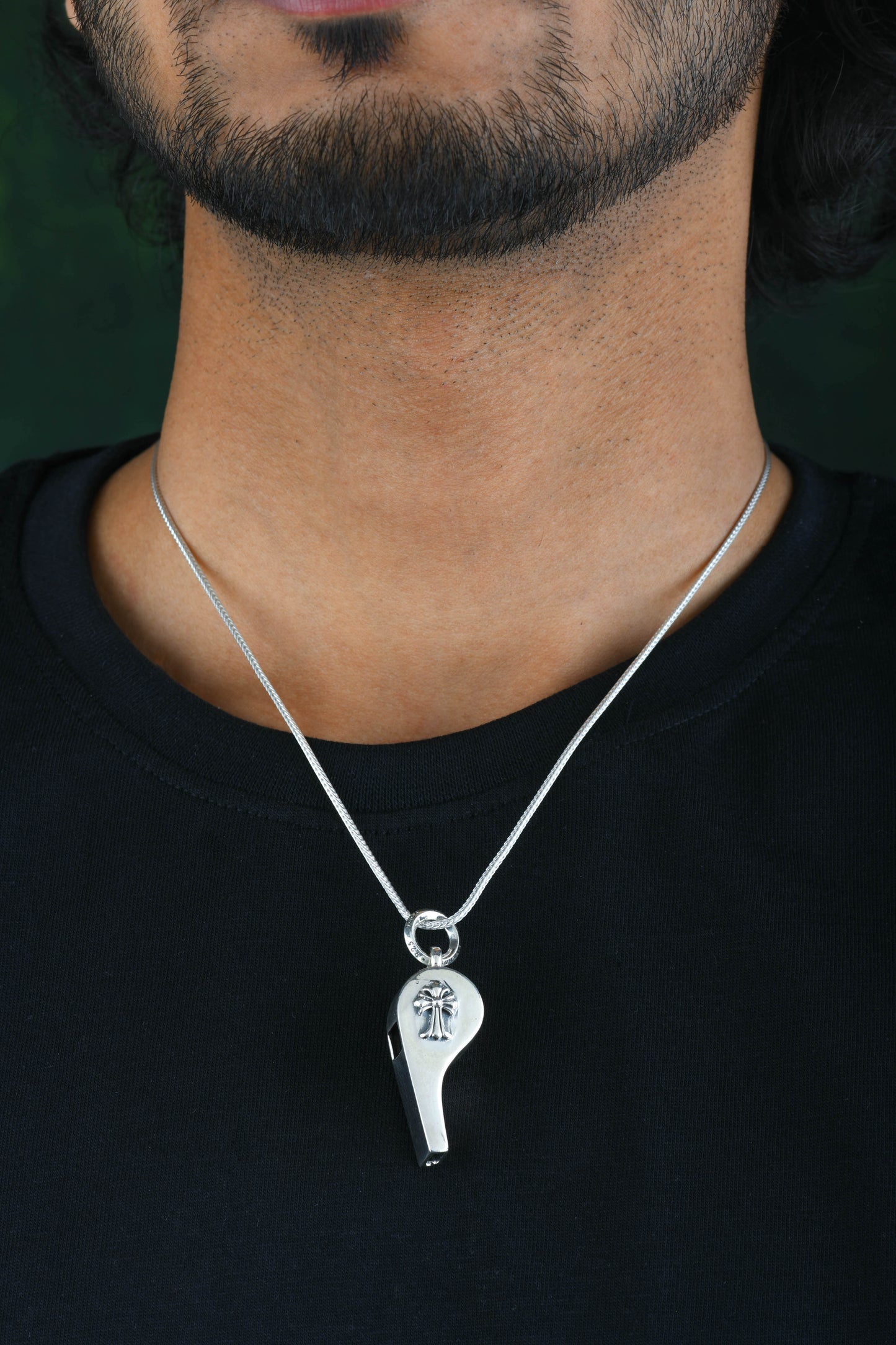 Silver Emergency Whistle Pendant