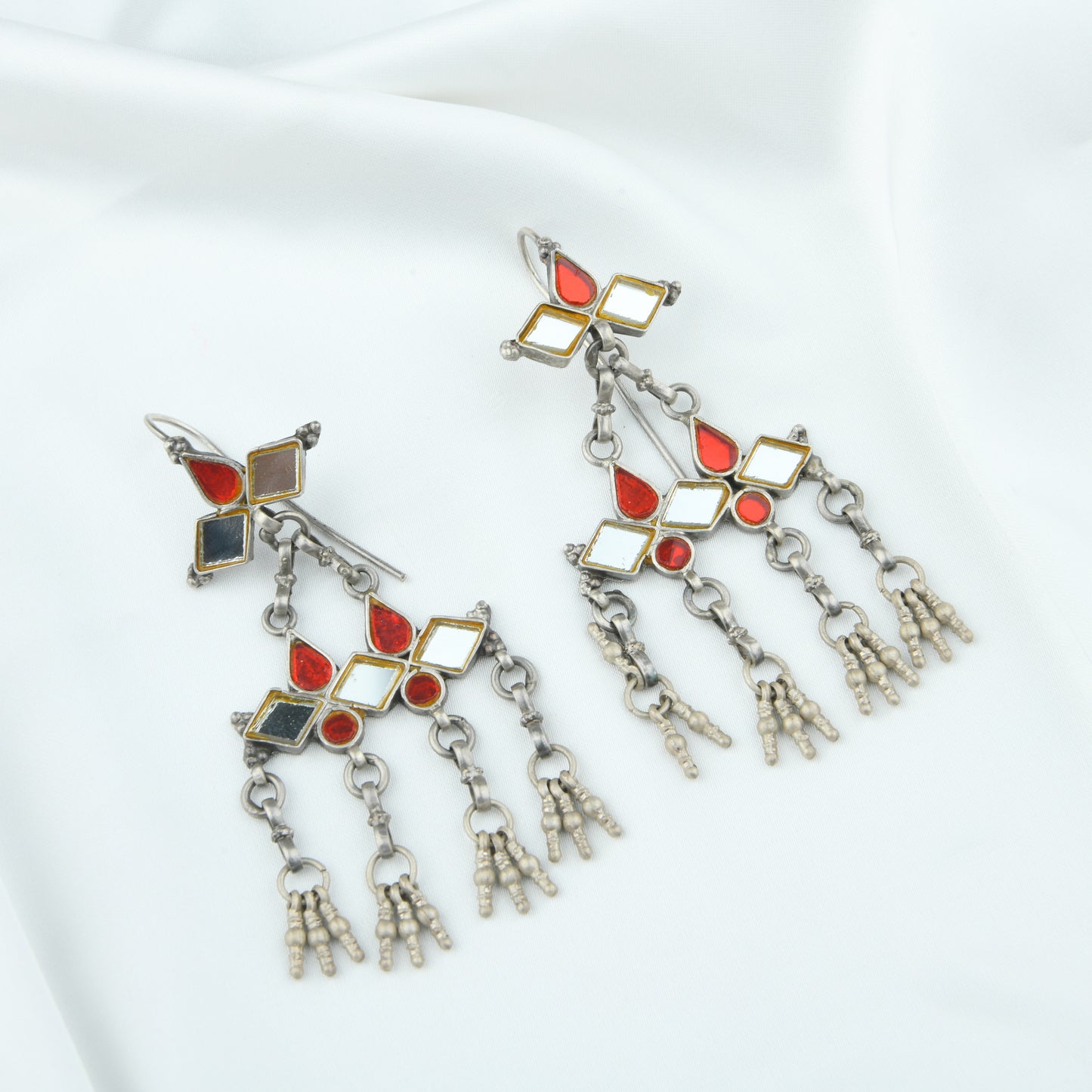 Madhu Chandrika Rang Birangi Silver Earrings