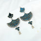 Madhu Chandrika Neela Aina Silver Earrings