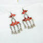 Madhu Chandrika Desert Red Silver Earrings