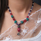 Vintage Tribal Style Silver Turquoise Necklce