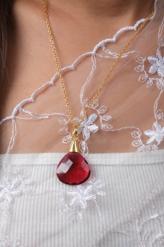 Ruby Drop Necklace
