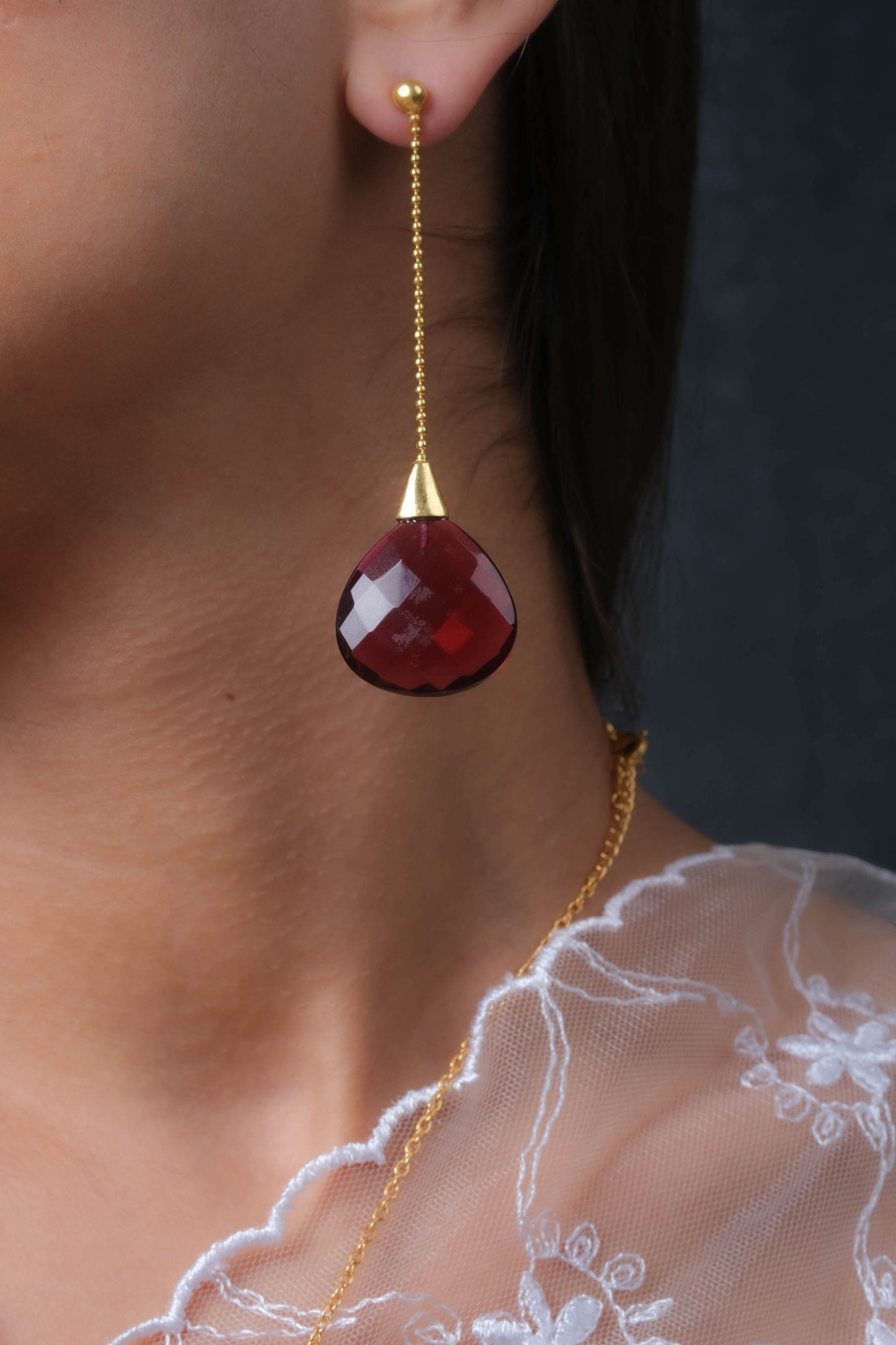 Ruby Drop Earrings