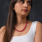 Red Onyx Pearl Single Line Necklace