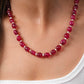 Red Onyx Pearl Single Line Necklace