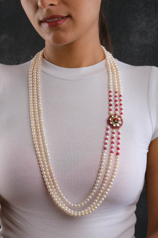 Pearl Kundan Royal Necklace