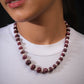 Graduated Ruby Pearl Necklace