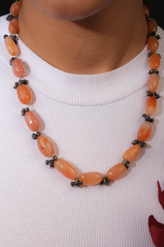 Carnelian and Lapis Lazuli Beads Necklace Set