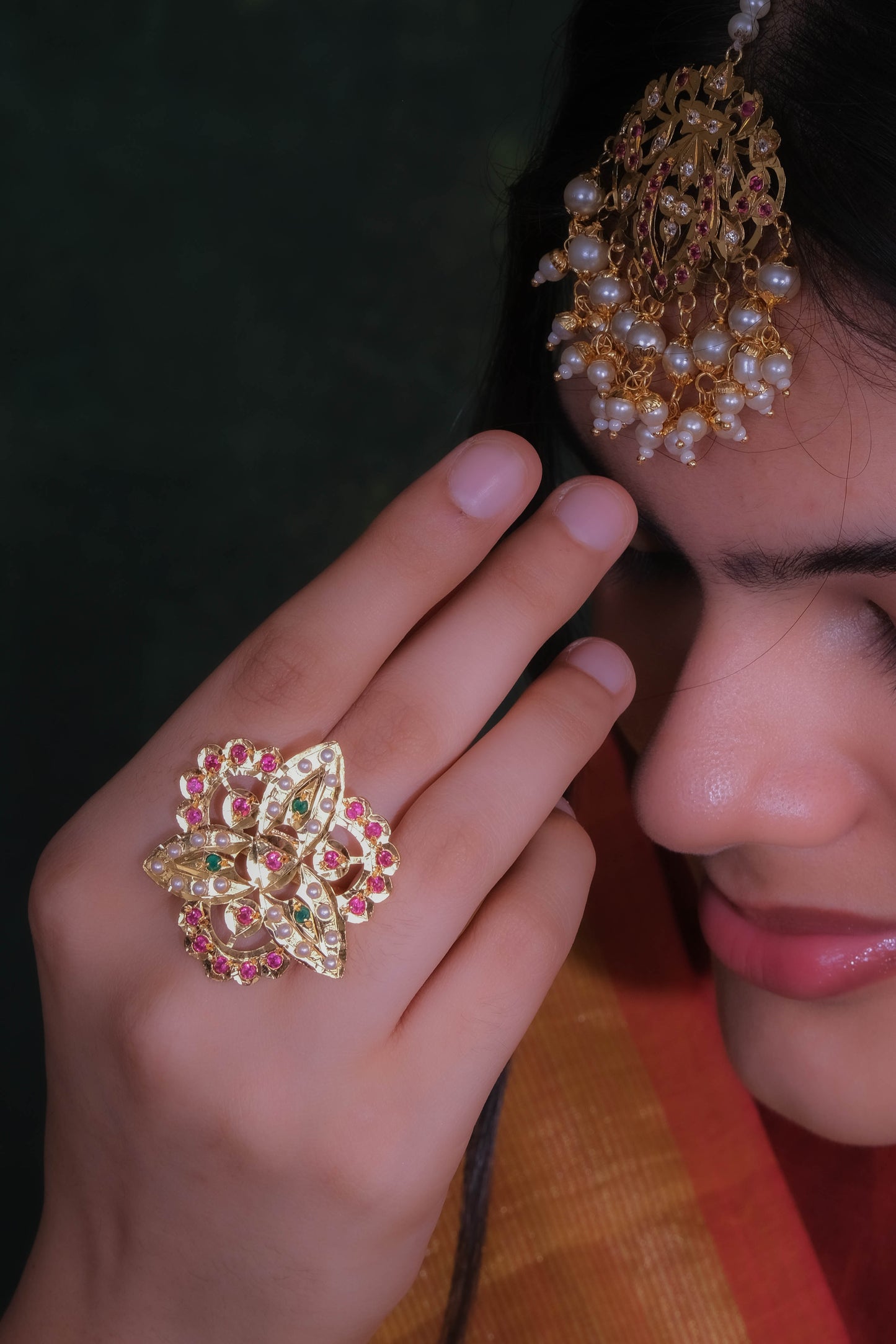 Purani Dillli Gold Plated Silver Ring (1)