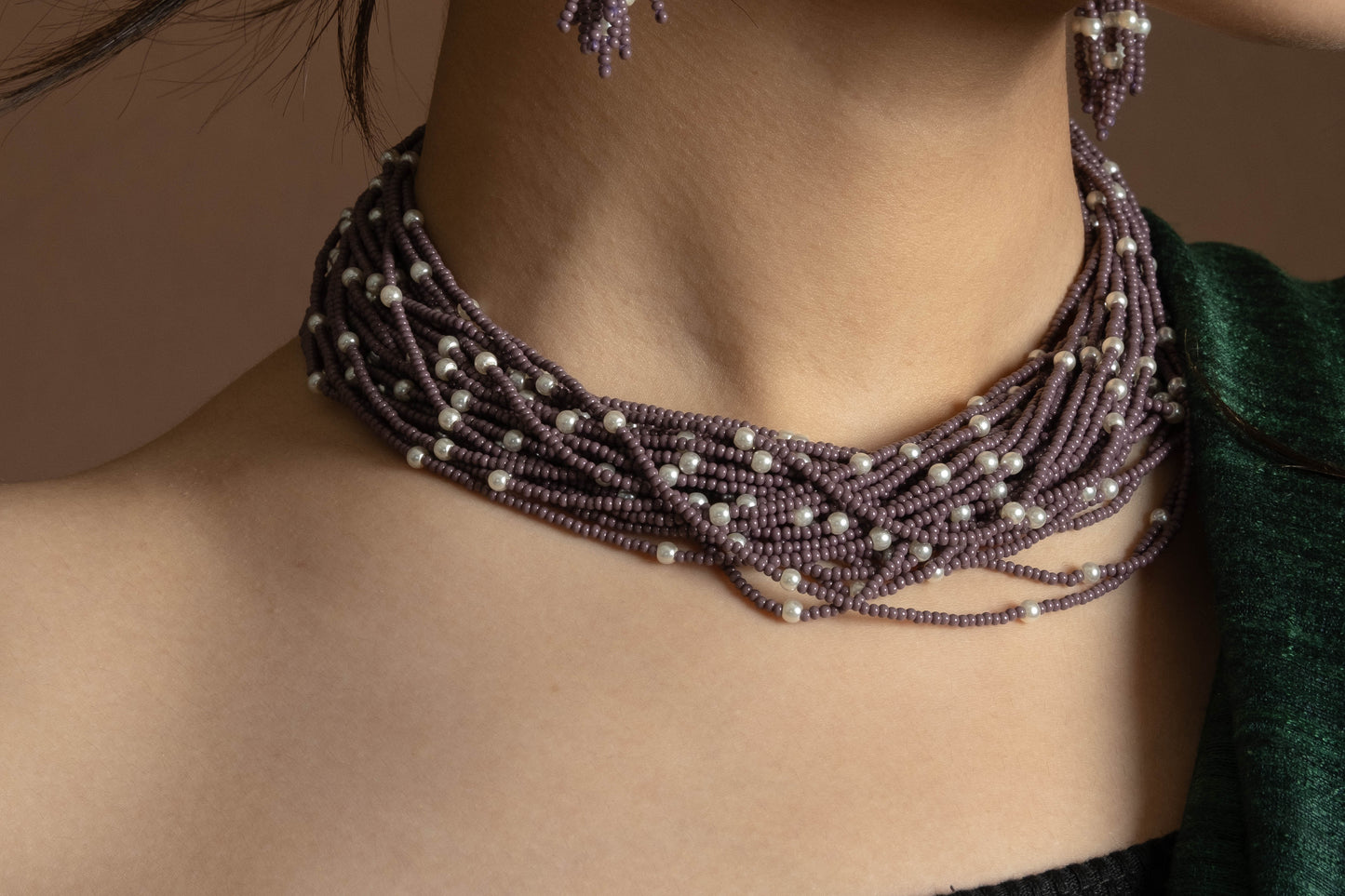 Lavender Beads Necklace Set