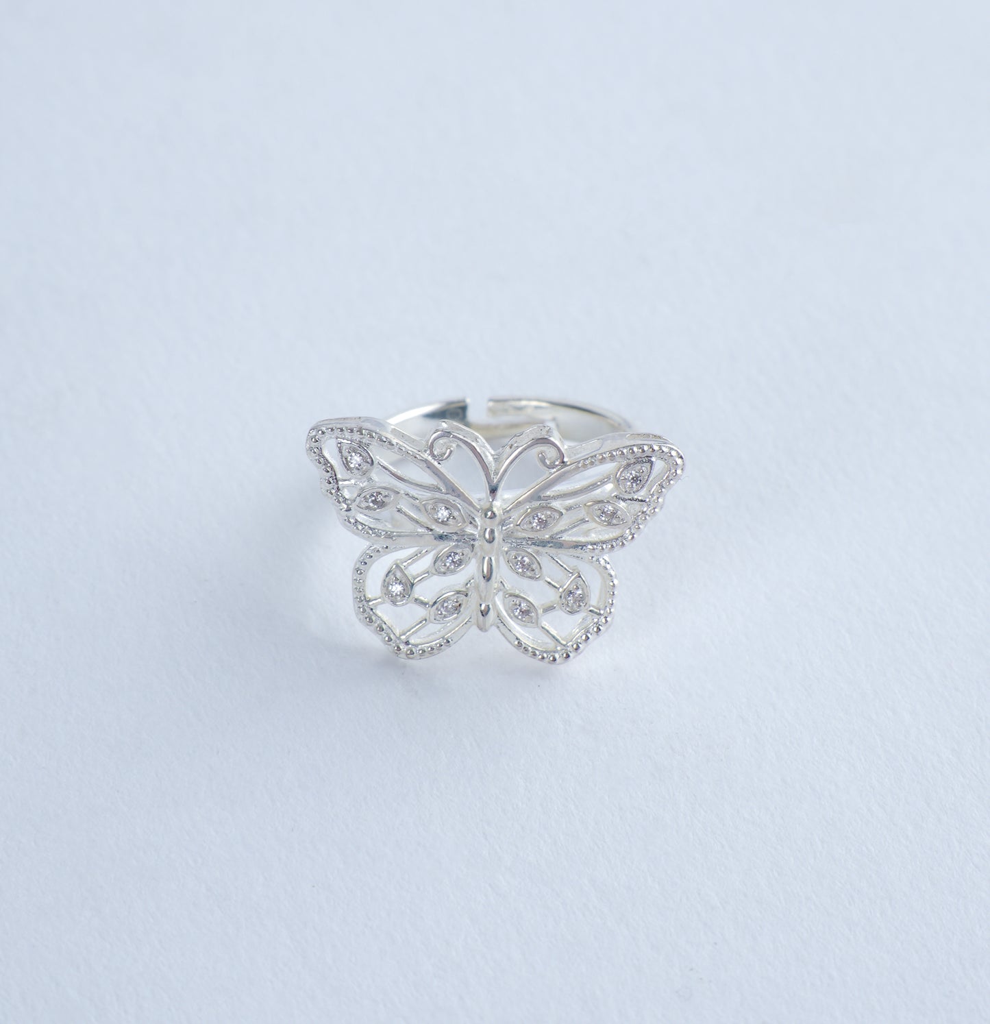 Beautiful Wings Silver Butterfly Ring