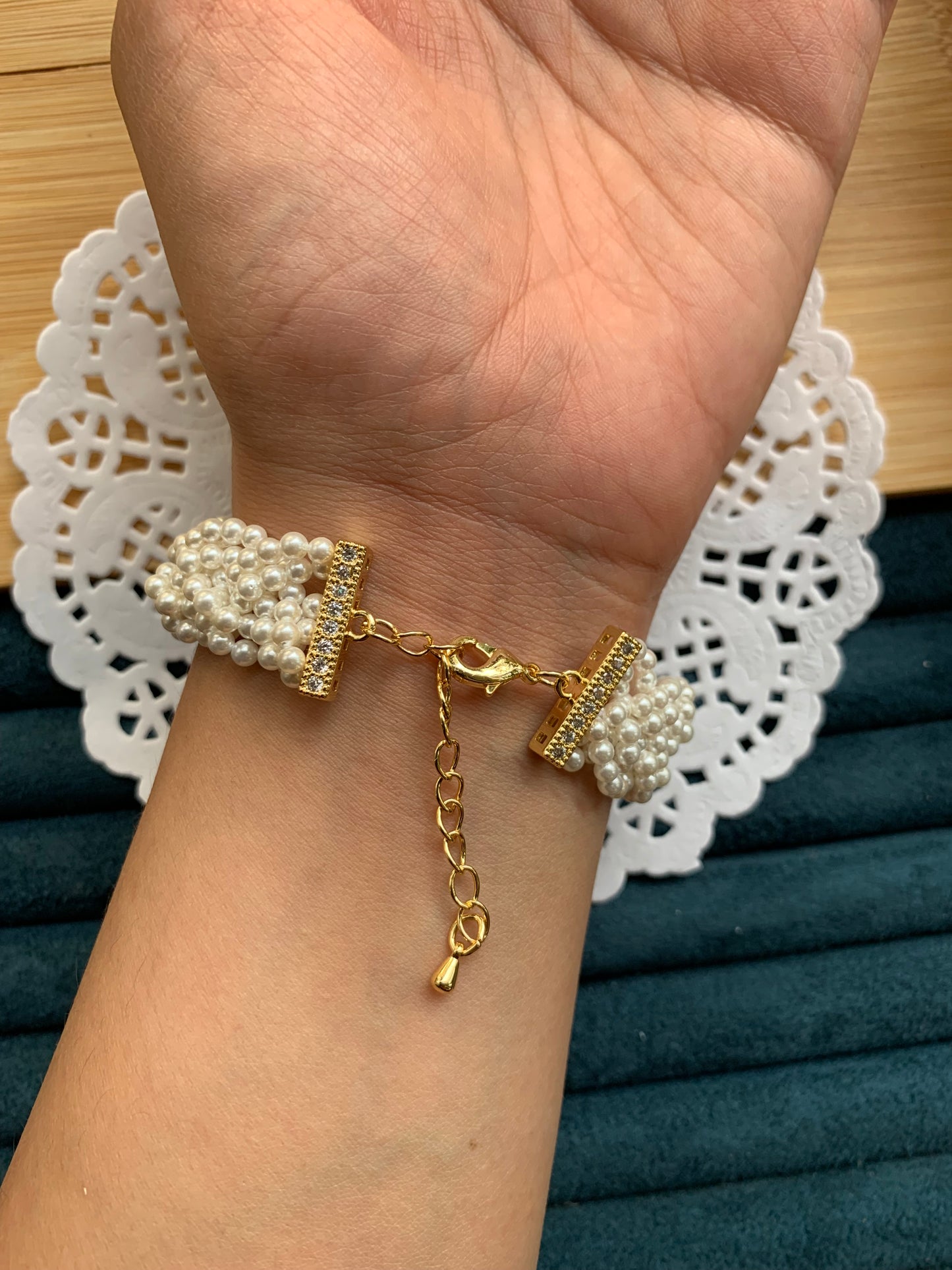 Braided Pearl Bracelet (Gold-Plated)