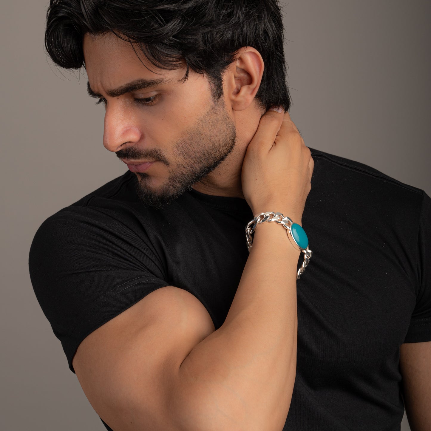 THE KHAN SILVER TURQUOISE BRACELET