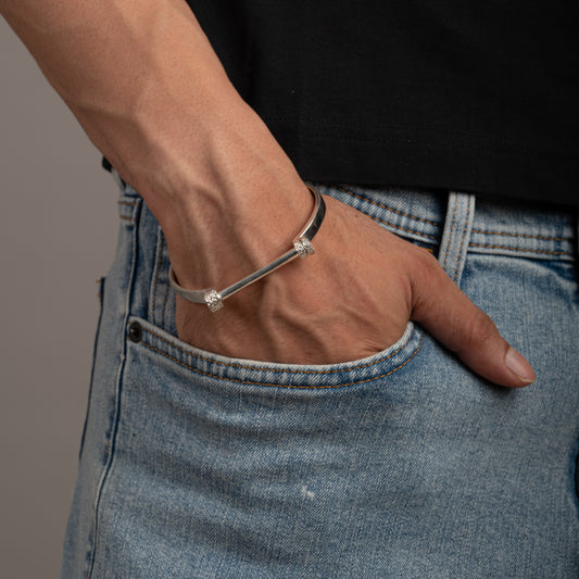 Rustic Men Silver Kada