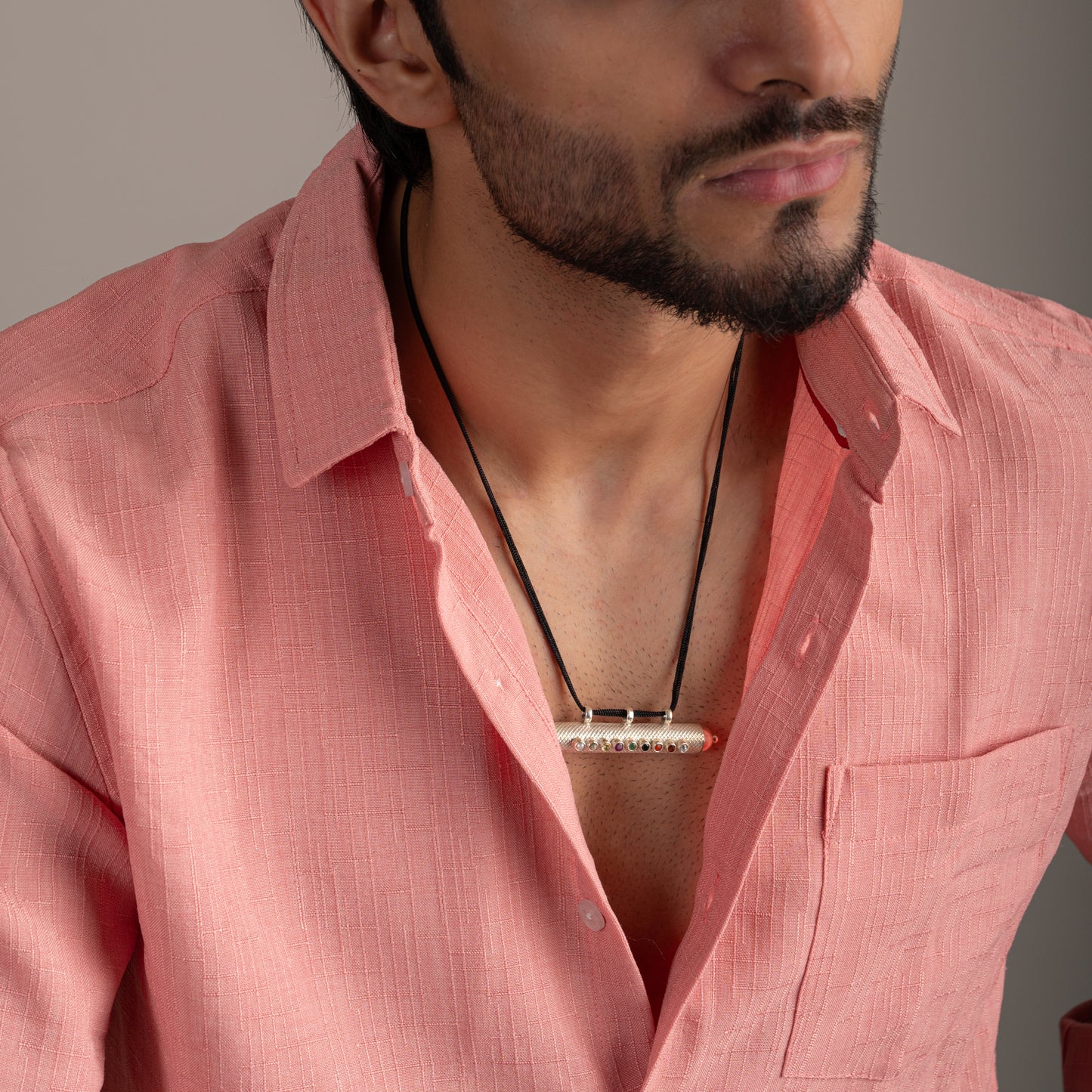 Navratna Silver Taweez Pendant