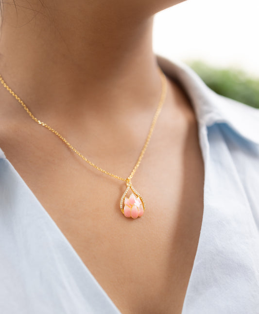 Blooming Lotus Pendant Necklace