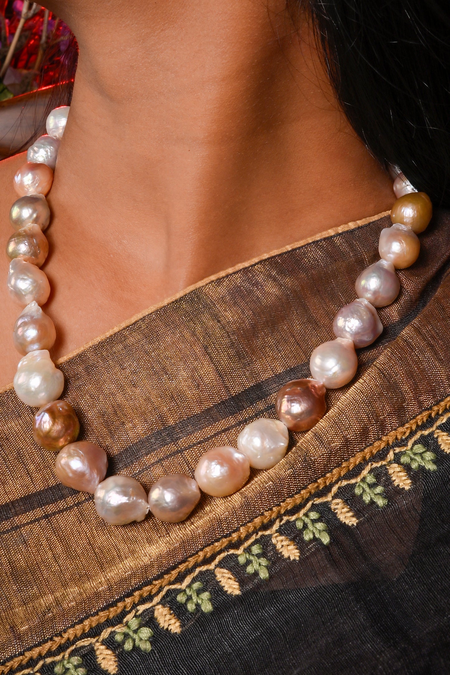 Pink Baroque Pearls Necklace