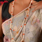 Long Styling Pearl Carnelian Necklace