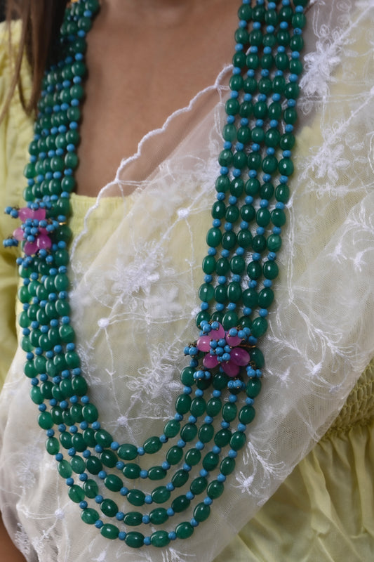 Turquoise And Green Onyx Layered Necklace