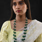 Green Onyx And Fresh Water Pearls Necklace