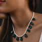 Pearl And Tumbled Green Onyx Necklace