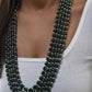 Moss Green Agates and Freshwater Pearls Multilayered Necklace