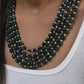 Layered Green quartz and Fresh Water Pearl Necklace