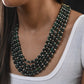 Layered Green quartz and Fresh Water Pearl Necklace