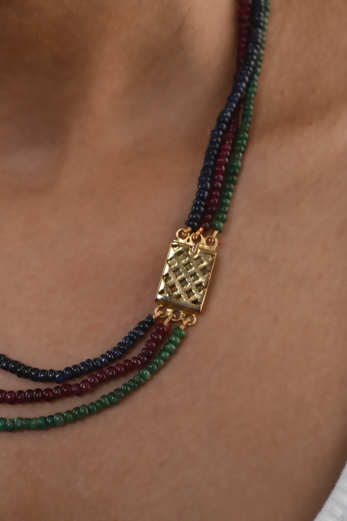 Tricolour Quartz Beads Necklace