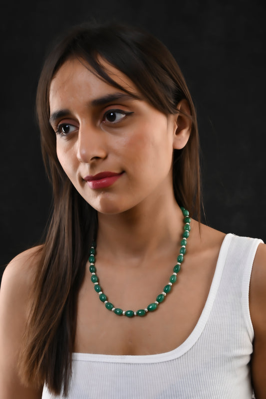 Pearl And Green Onyx Necklace