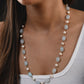 Pearl  And Blue Agates Necklace