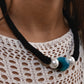 Pearl and Azure Blue Stone Necklace Set(Black Thread)