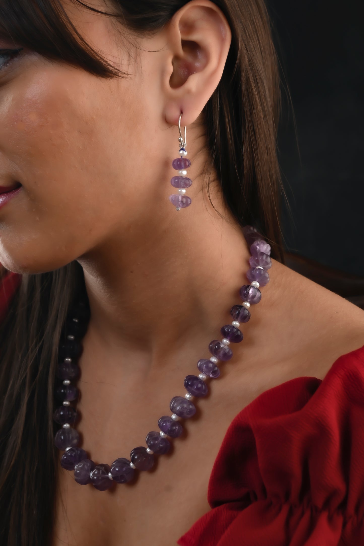 Amethyst Melons and Pearls Set