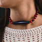 Lapis Lazuli Red Beads Thread Necklace